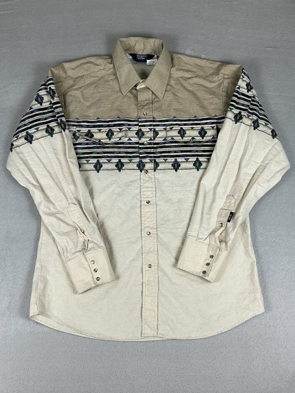 Vintage Brooks & Dunn Panhandle Wester Shirt L Astec Pearl Snap Made in USA 90s.
